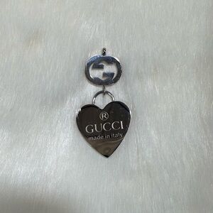 Gucci Silver Colored Heart Zipper Pull